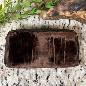 Moschino Cheap and Chic Velvet Zip-Around Wallet